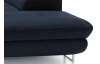 Rohová sedacia súprava Fabio, tmavo modrá látka, pravý roh