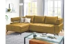 Rohová sedacia súprava Paris, horčicová žltá látka, ľavý roh