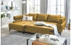 Rohová sedacia súprava Paris, horčicová žltá látka, ľavý roh