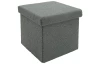 Štvorcový taburet Tobias, šedá kučeravá látka