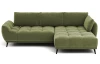 Rohová sedacia súprava Allegra, trávovo zelená látka, pravý roh