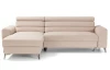 Rohová sedacia súprava Lugo, béžová látka, ľavý roh