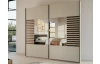Šatníková skriňa so zrkadlom Barea, 226 cm, béžová/dub atlantic