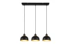 Závesné stropné osvetlenie Punch, čierno-zlatá, 3 svietidlá