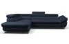 Rohová sedacia súprava Fabio, tmavo modrá látka, ľavý roh