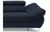 Rohová sedacia súprava Fabio, tmavo modrá látka, ľavý roh