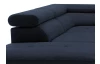 Rohová sedacia súprava Fabio, tmavo modrá látka, ľavý roh