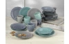 Jedálenský servis (24 dielov) Jive, šedá/modrá/mentolová
