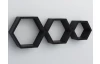 Sada 3 poličiek Hexagon, čierne