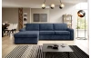 Rohová sedačka Vanilla, lôžko 160 cm, modrá štruktúrovaná látka, ľavý roh