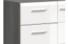 Komoda so zásuvkami Salsa, 80 cm, šedý dub/biela lesk