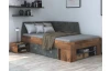 Úložná posteľ Junior 120x200 cm, vintage optika dreva/tmavý betón
