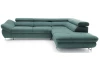 Rohová sedacia súprava Fabio, modro-zelená aqua látka, pravý roh