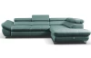 Rohová sedacia súprava Fabio, modro-zelená aqua látka, pravý roh
