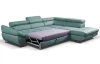 Rohová sedacia súprava Fabio, modro-zelená aqua látka, pravý roh