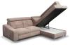 Rohová sedacia súprava Brico,  svetlo hnedá látka, pravý roh
