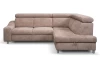 Rohová sedacia súprava Brico,  svetlo hnedá látka, pravý roh