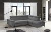 Rohová sedacia súprava Gisele, stredne šedá látka, pravý roh