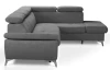 Rohová sedacia súprava Gisele, stredne šedá látka, pravý roh