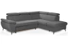 Rohová sedacia súprava Gisele, stredne šedá látka, pravý roh