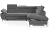 Rohová sedacia súprava Gisele, stredne šedá látka, pravý roh