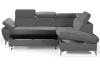 Rohová sedacia súprava Gisele, stredne šedá látka, pravý roh