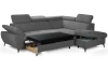 Rohová sedacia súprava Gisele, stredne šedá látka, pravý roh