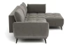 Rohová sedacia súprava Allegra, stredne šedá látka, pravý roh