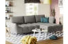 Rohová sedacia súprava Allegra, stredne šedá látka, pravý roh