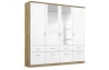 Šatníková skriňa so zrkadlami Bremen, 181 cm, dub artisan/biela