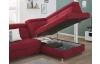 Rohová sedacia súprava Brico, šípkovo červená látka, pravý roh