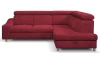 Rohová sedacia súprava Brico, šípkovo červená látka, pravý roh