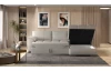 Rohová sedacia súprava Tokio, šedo-béžová látka, pravý roh