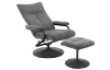 Relaxačné kreslo s taburetom Alfa, dymovo šedá látka