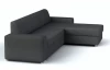 Rohová sedacia súprava Torgau, čierno-sivá tkanina