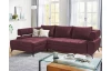 Rohová sedacia súprava Paris, vínová látka, ľavý roh