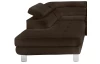 Rohová sedacia súprava Lotos, tmavo hnedá tkanina, ľavý roh