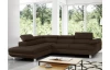 Rohová sedacia súprava Lotos, tmavo hnedá tkanina, ľavý roh