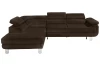 Rohová sedacia súprava Lotos, tmavo hnedá tkanina, ľavý roh