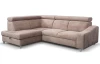 Rohová sedacia súprava Brico, svetlo hnedá látka, ľavý roh