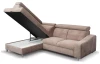 Rohová sedacia súprava Brico, svetlo hnedá látka, ľavý roh