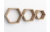 Sada 3 poličiek Hexagon, dub sonoma