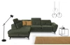 Rohová sedacia súprava Sergio, machovo zelená látka, ľavý roh