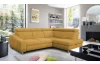 Rohová sedacia súprava Brico, žltá karí látka, pravý roh