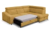 Rohová sedacia súprava Brico, žltá karí látka, pravý roh