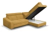 Rohová sedacia súprava Brico, žltá karí látka, pravý roh