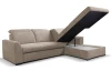 Rohová sedačka Arya, béžová cappuccino šrukturovaná tkanina, pravý roh