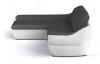 Rohová sedacia súprava Lotus Mini OTM-2F, biela ekokoža / tmavo šedá tkanina