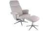 Relaxačné kreslo s podnožkou Sudbury, svetlo šedá tkanina