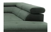 Rohová sedacia súprava Fabio, šedo-zelená látka, pravý roh